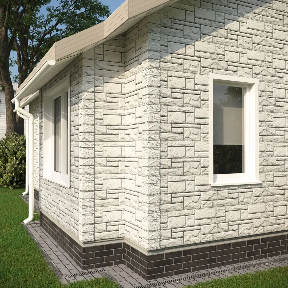 Угол наружный Docke Камень крупный 406x19.5 мм белый DÖCKE STLM-2023974 - Вид №3