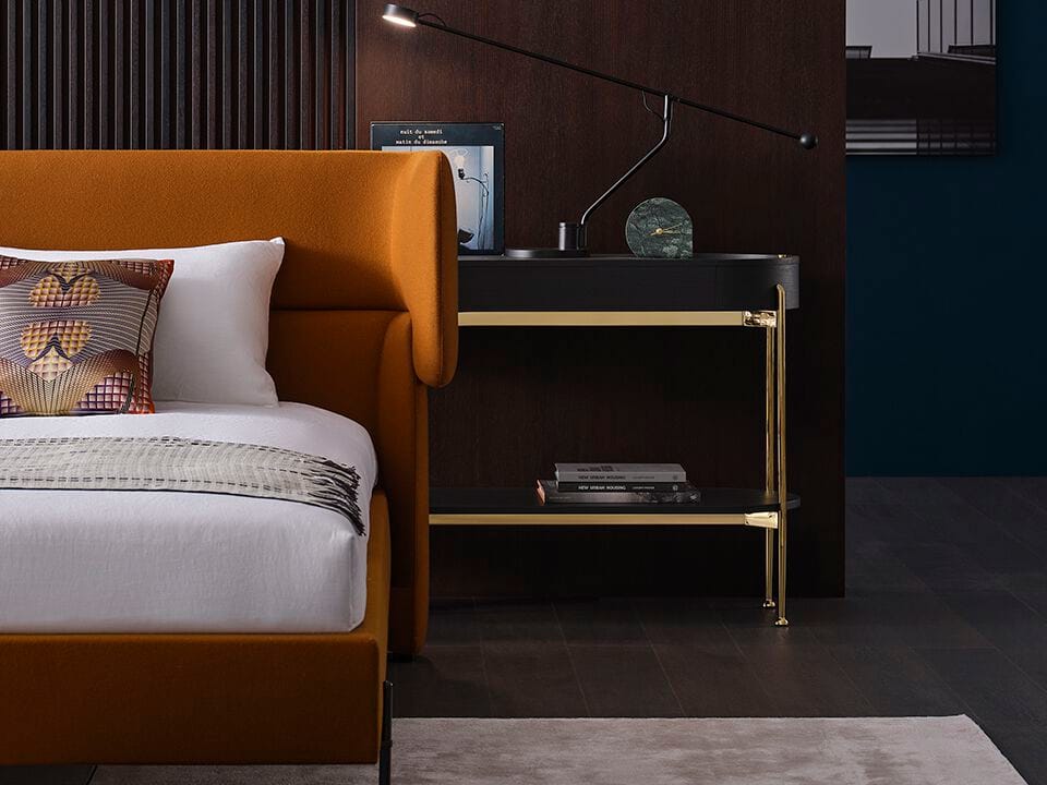 Двуспальная кровать из ткани с мягким изголовьем HC28 maison Mellow ARCH-00053378 - Вид №4