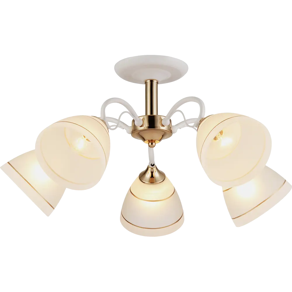 Люстра потолочная «Клауди», 5 ламп, 15 м², цвет белый/золотой WINK STLM-2104693