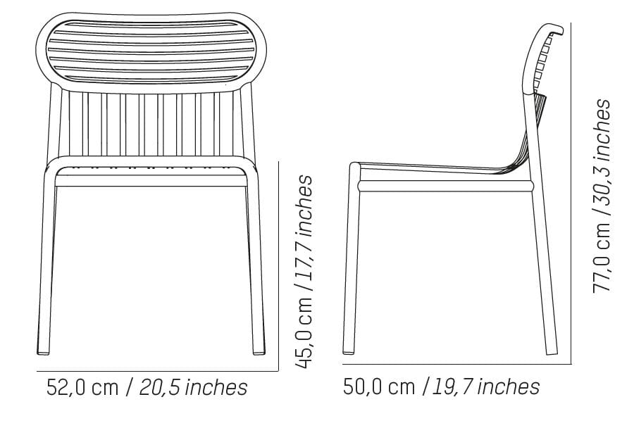 Алюминиевый штабелируемый садовый стул с порошковым покрытием Petite Friture выходные ARCH-00130800 - Вид №42