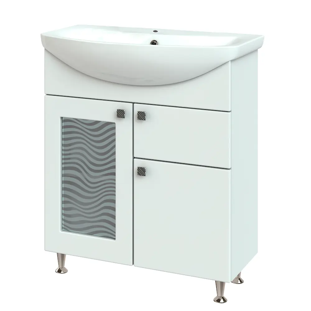 Тумба под раковину напольная «Мальта» 65 см цвет белый VIGO STLM-2178673 - Вид №1