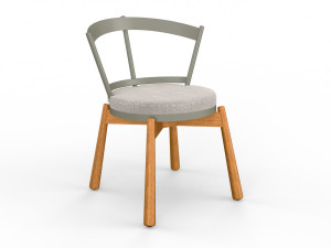 Стул для сада без подлокотников со встроенной подушкой