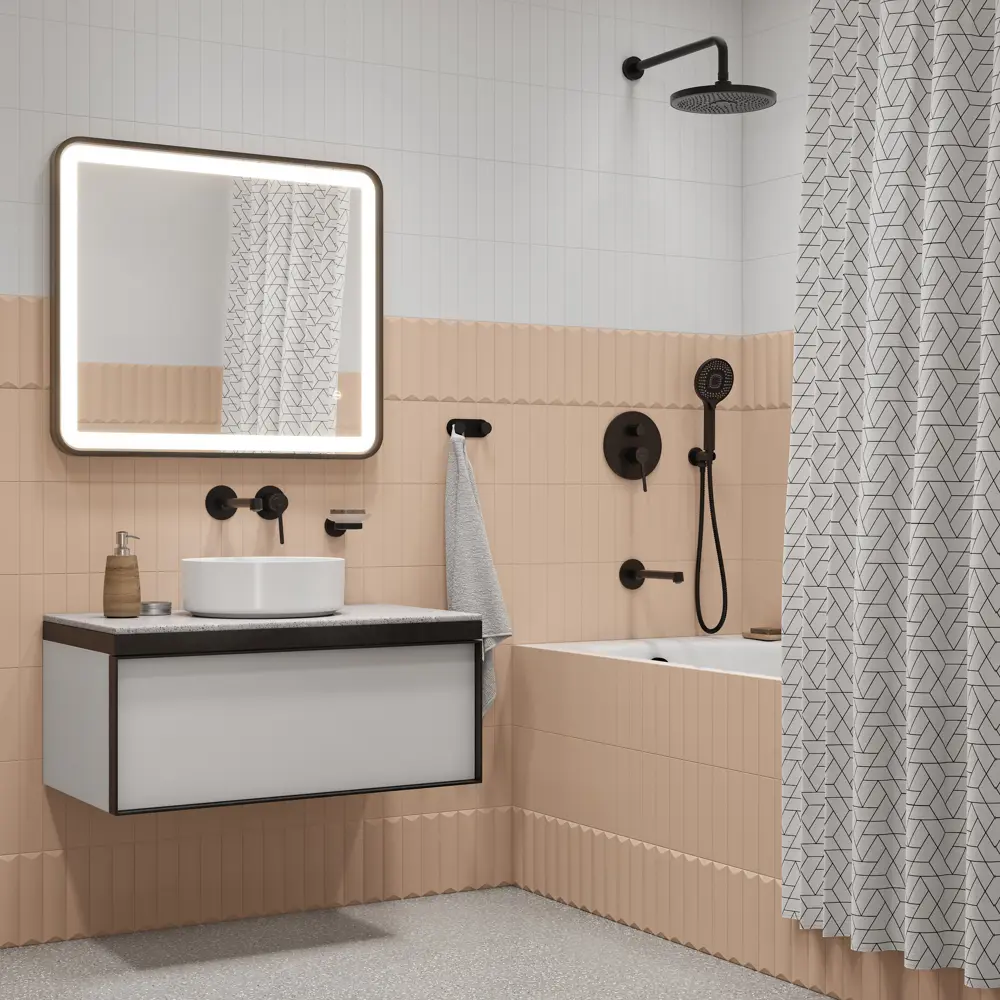 Душевая система Iddis Odda ODDBL03i68 скрытого монтажа цвет черный матовый STLM-2100021 - Вид №1