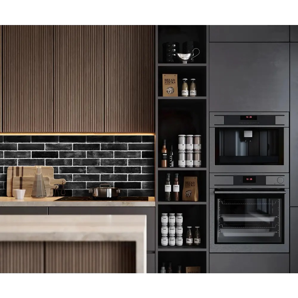 Santreyd Шерл - Панель ПВХ с текстурой кирпича черного цвета 88264636 STLM-0077089 - Вид №4