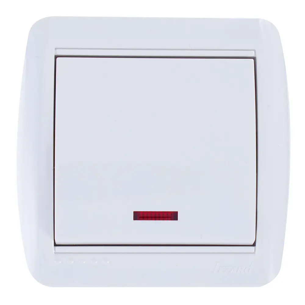 Выключатель Lezard Nata с подсветкой цвет белый STLM-2126270 - Вид №1