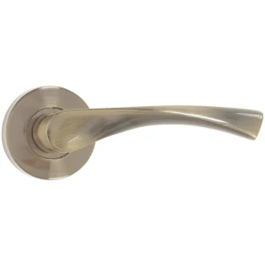 Ручки дверные на розетке ASS-S6336 алюминий никелированное покрытие цвет бронза