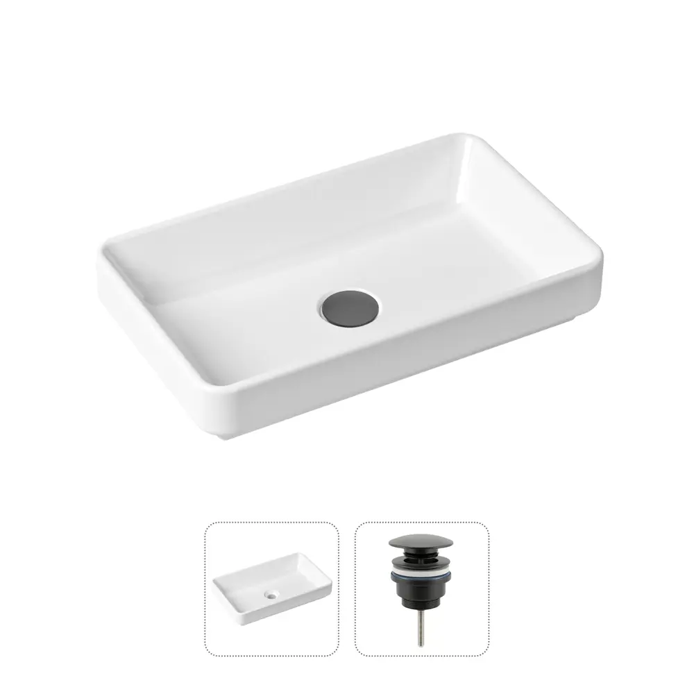 Накладная раковина Lavinia Boho Bathroom Sink Slim 21520811 фарфор 55 см с донным клапаном