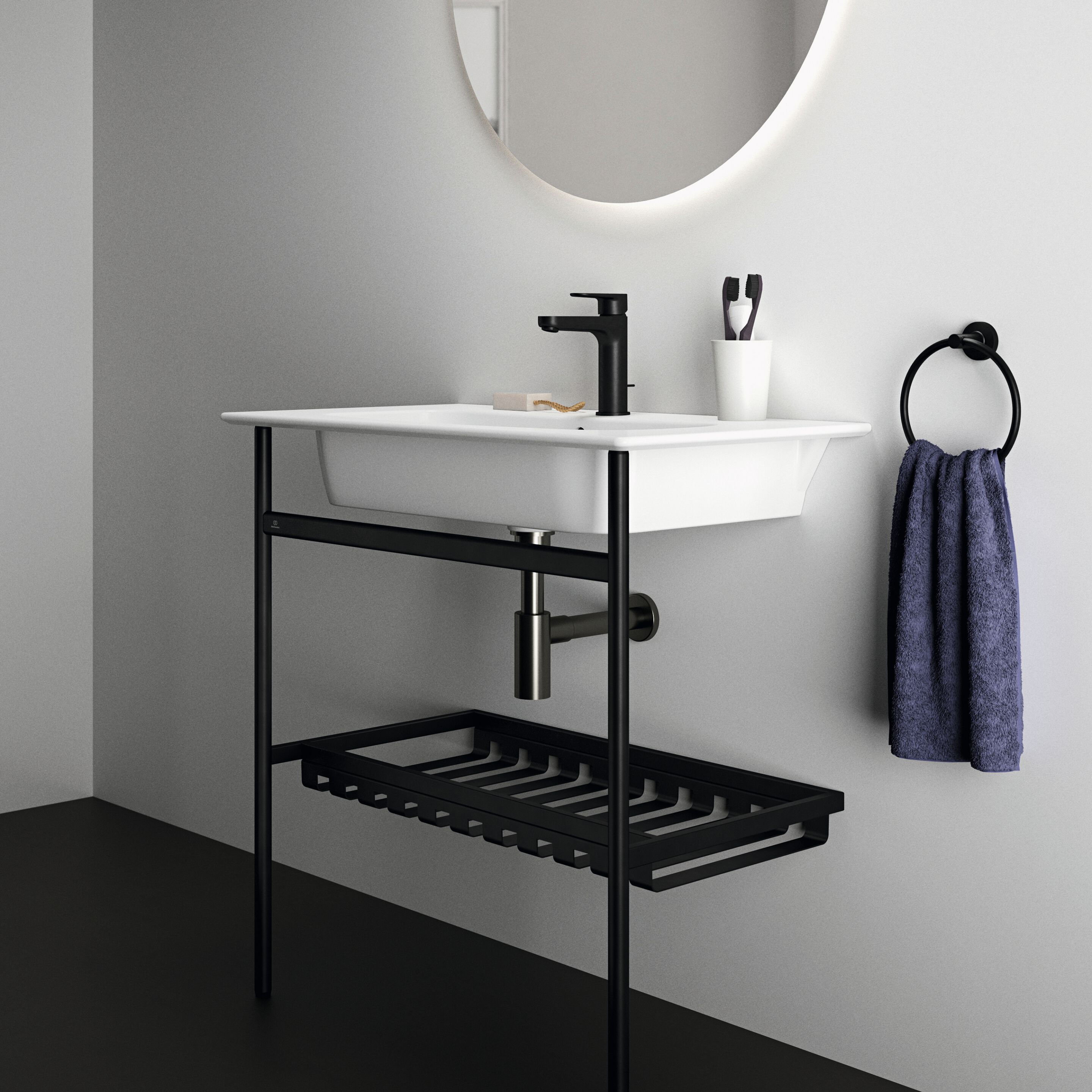 Стальная консоль для умывальника с держателем для полотенец Ideal Standard Раковина ARCH-00040303 - Вид №2