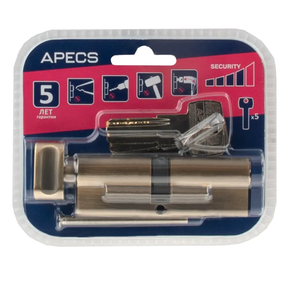 Цилиндровый механизм Apecs Pro LM-90-C-AB для металлических дверей, бронза 84168050 SM STLM-0046665 - Вид №2