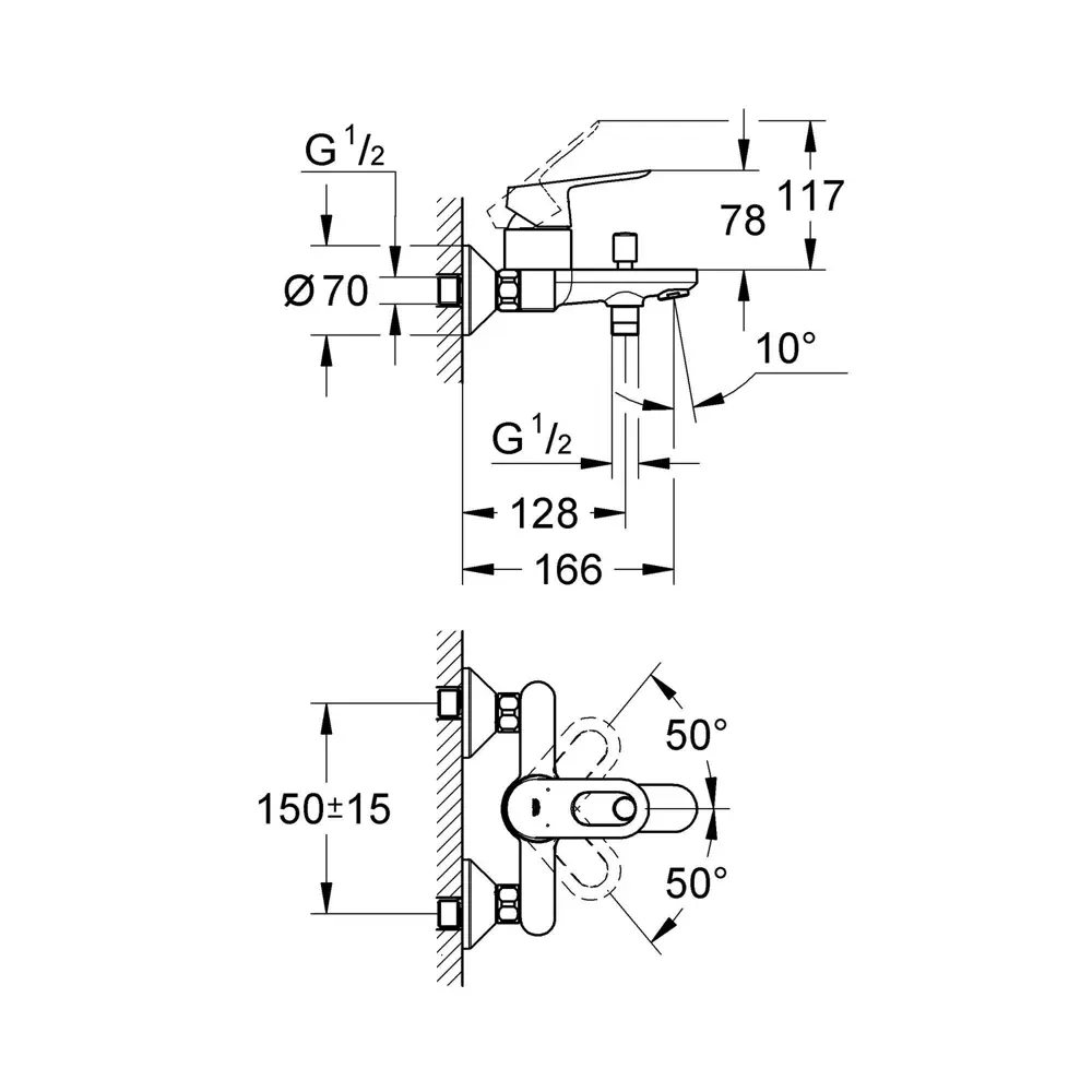 Смеситель для ванны Grohe StartLoop однорычажный цвет хром STLM-2054385 - Вид №6