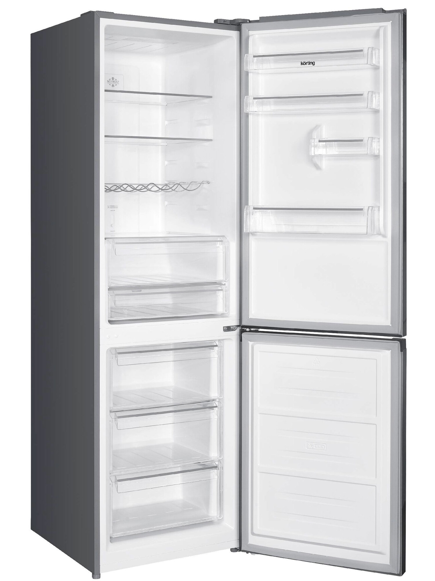 9158176 Холодильник с морозильником   Korting KNFC 62980 X серебристый STDN-0085379 - Вид №3