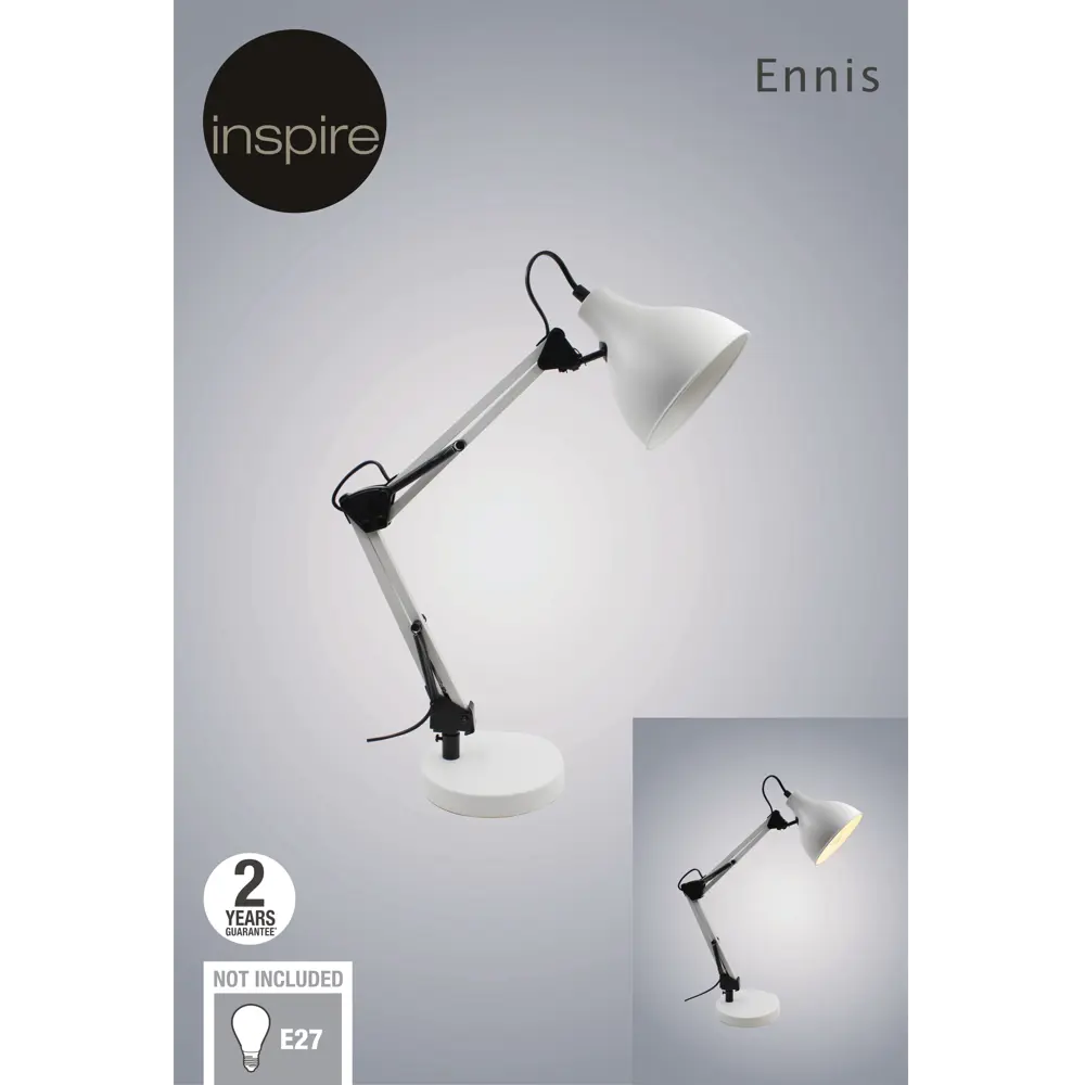 Рабочая лампа Inspire Ennis цвет белый STLM-2014234 - Вид №6