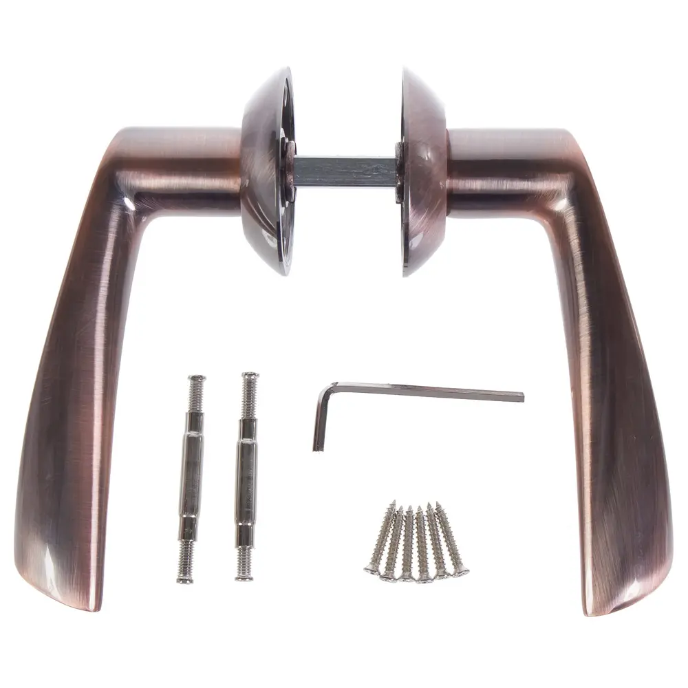 Ручки дверные на розетке EDS-01-10, цвет античная медь EDSON STLM-2143790 - Вид №2