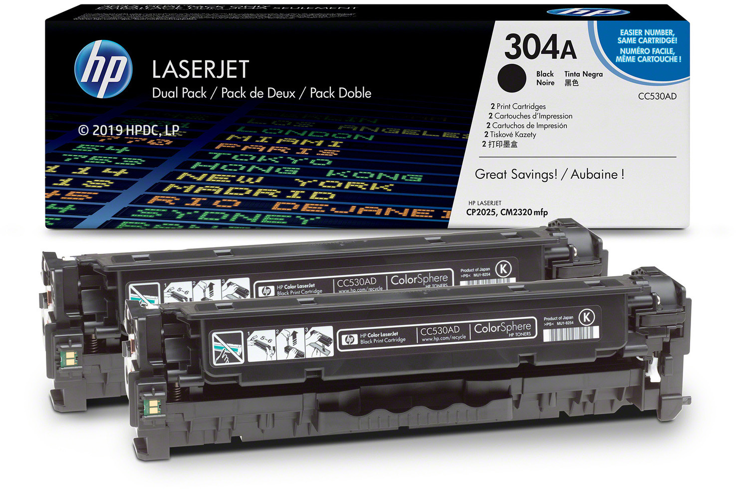 CC530AD color laserjet cc530a dual pack black print cartridges HP Santreyd  - Вид №1