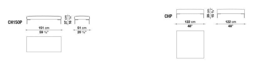 Прямоугольный пуф из ткани B&B Italia ARCH-00020276 - Вид №1