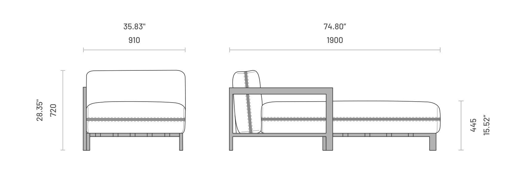 Шезлонг из ткани Domkapa ARCH-00030310 - Вид №8