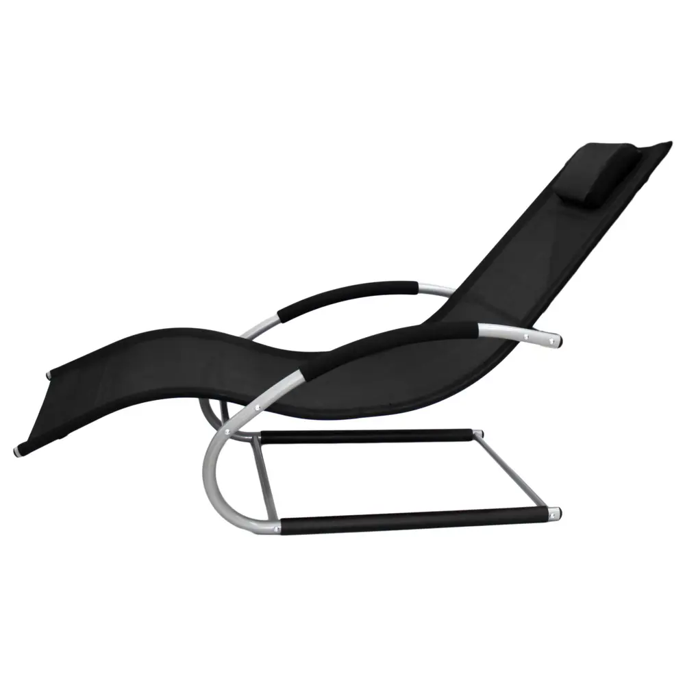 Шезлонг-качалка сталь/текстиль черный GREENGARD STLM-2105341 - Вид №2