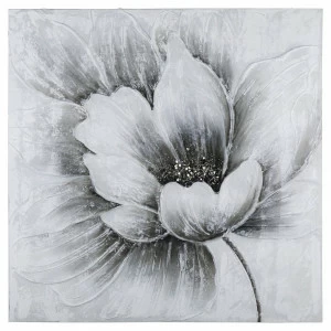 Картина с цветочными мотивами со стразами 80х80 см бело-серая Tomas Stern TOMAS STERN  00-3872592 Белый;серый;разноцветный