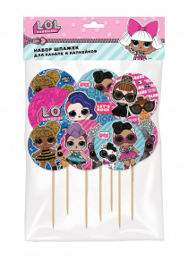 280532 Набор шпажек для канапе и капкейков 12 шт. "LOL"