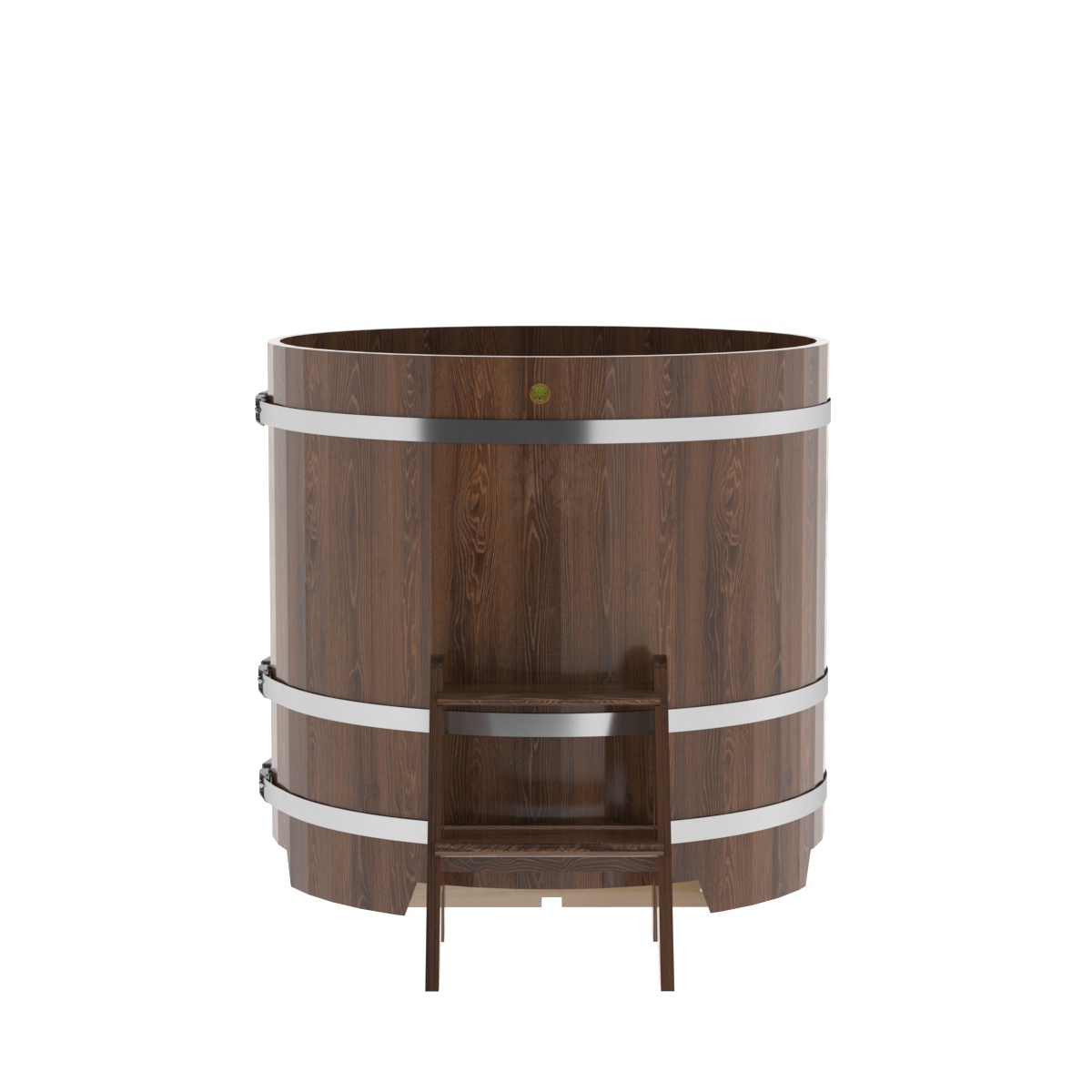 1284 Купель круглая из дуба d=1,17х1,1 морёная Alyarus  - Вид №3