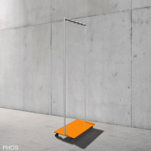 GW2K-BPO Тележка для одежды Twin Pur с 10 крючками для одежды, основание: оранжевое. PHOS