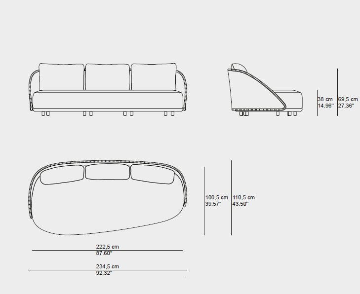 3-местный ТИК садовый диван TRIBÙ Elio ARCH-00096568 - Вид №5