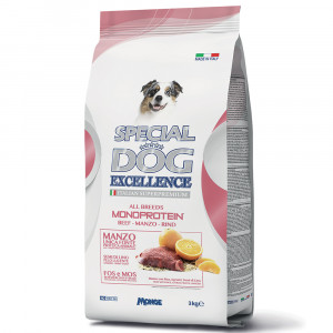 ПР0059872 Корм для собак EXCELLENCE Monoprotein говядина, рис, льняное семя, цитрусовые сух. 3кг SPECIAL DOG