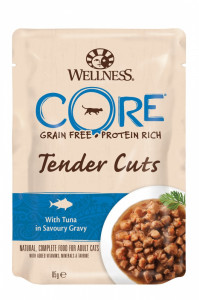 ПР0044887*24 Корм для кошек Core Tender Cuts нежные кусочки тунца в пикантном соусе пауч 85г (упаковка - 24 шт) Wellness
