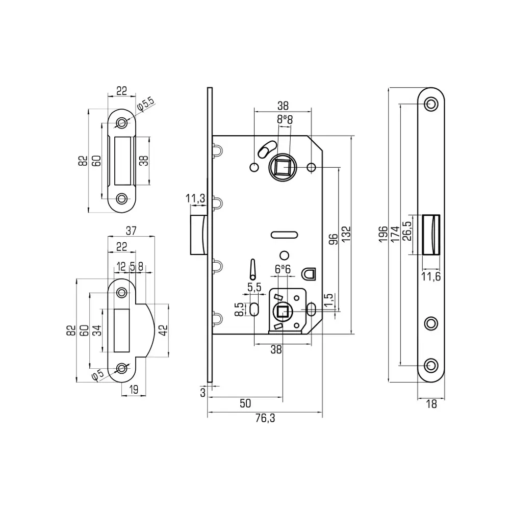 Защелка под фиксатор магнитная с пластиковым язычком 600 AB, 96 мм, сталь, цвет бронза PALLADIUM STLM-2031545 - Вид №4