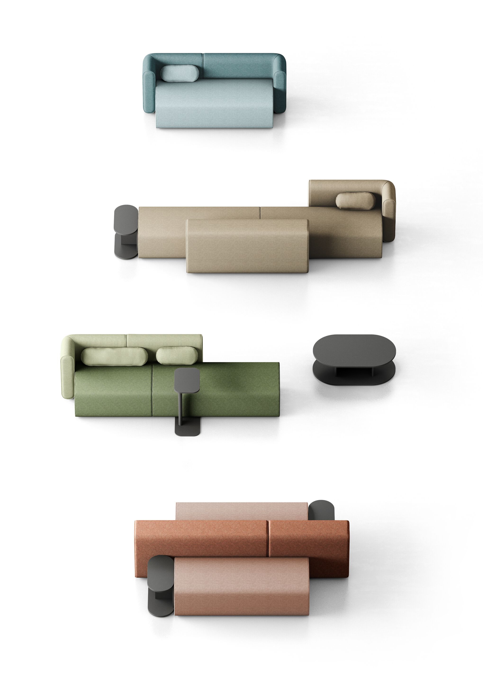 Ткань мягкая модульная скамья для контракта Leyform Noà ARCH-00017966 - Вид №12