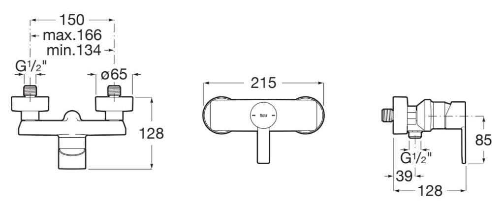 Латунный смеситель для душа / смеситель для ванны Roca номерной знак ARCH-00023925 - Вид №5