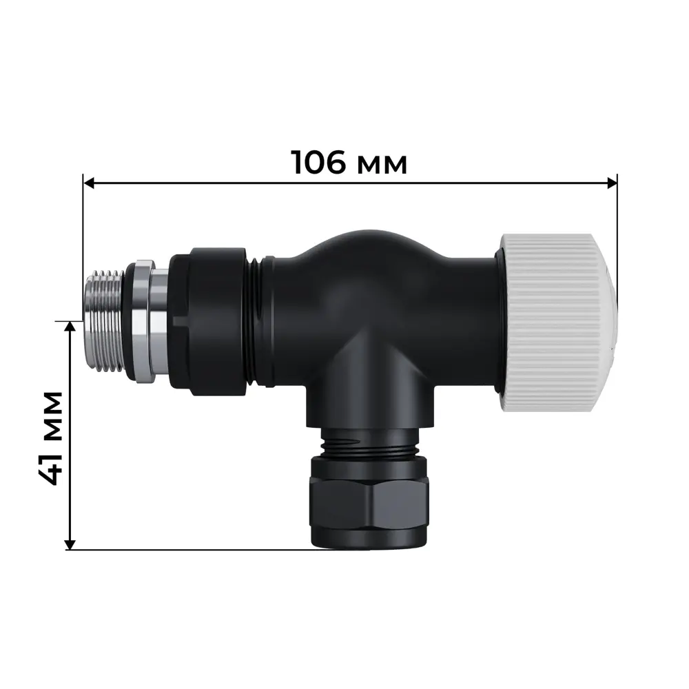 Термостатический комплект для радиатора осевой Royal Thermo Design Pro 1/2" латунь цвет черный STLM-2042939 - Вид №4