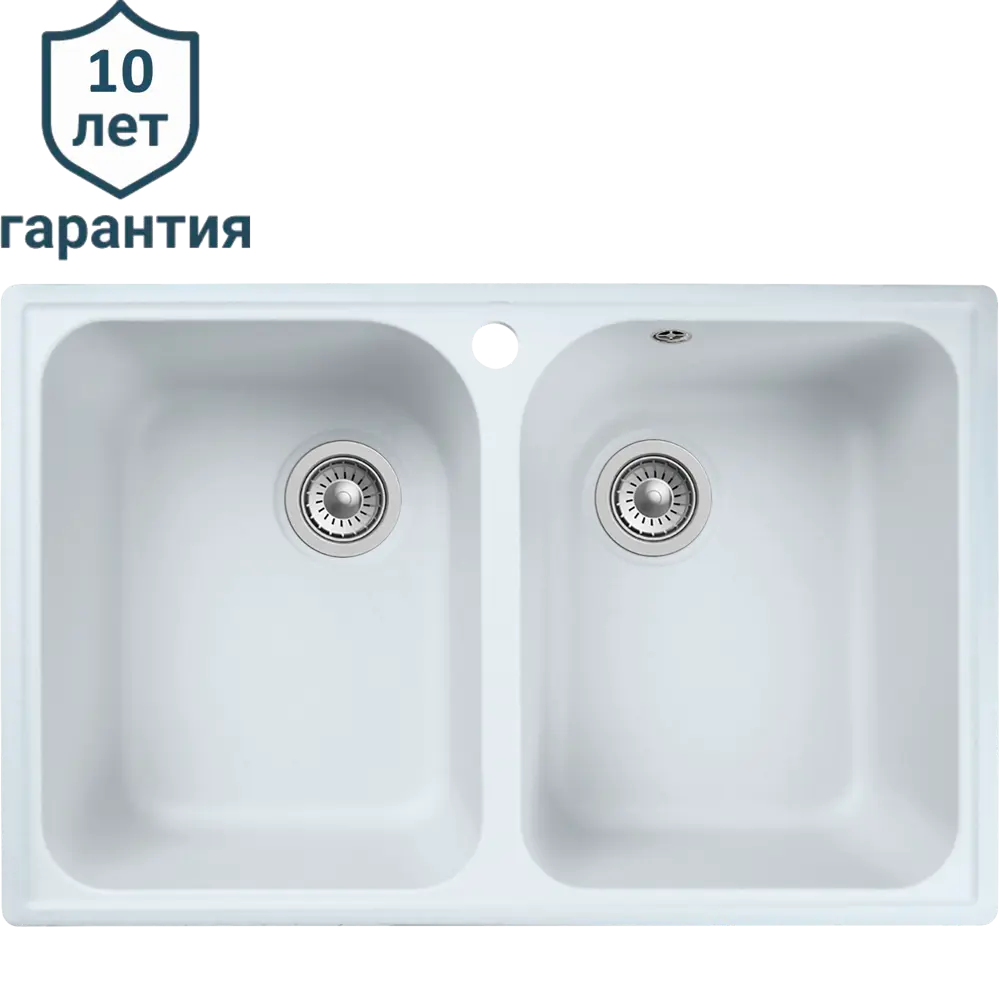 Кухонная мойка DELINIA с двумя чашами из кварцевого композита 73,5×47,4 см 87810901 Мойка врезная STLM-0885713 - Вид №1