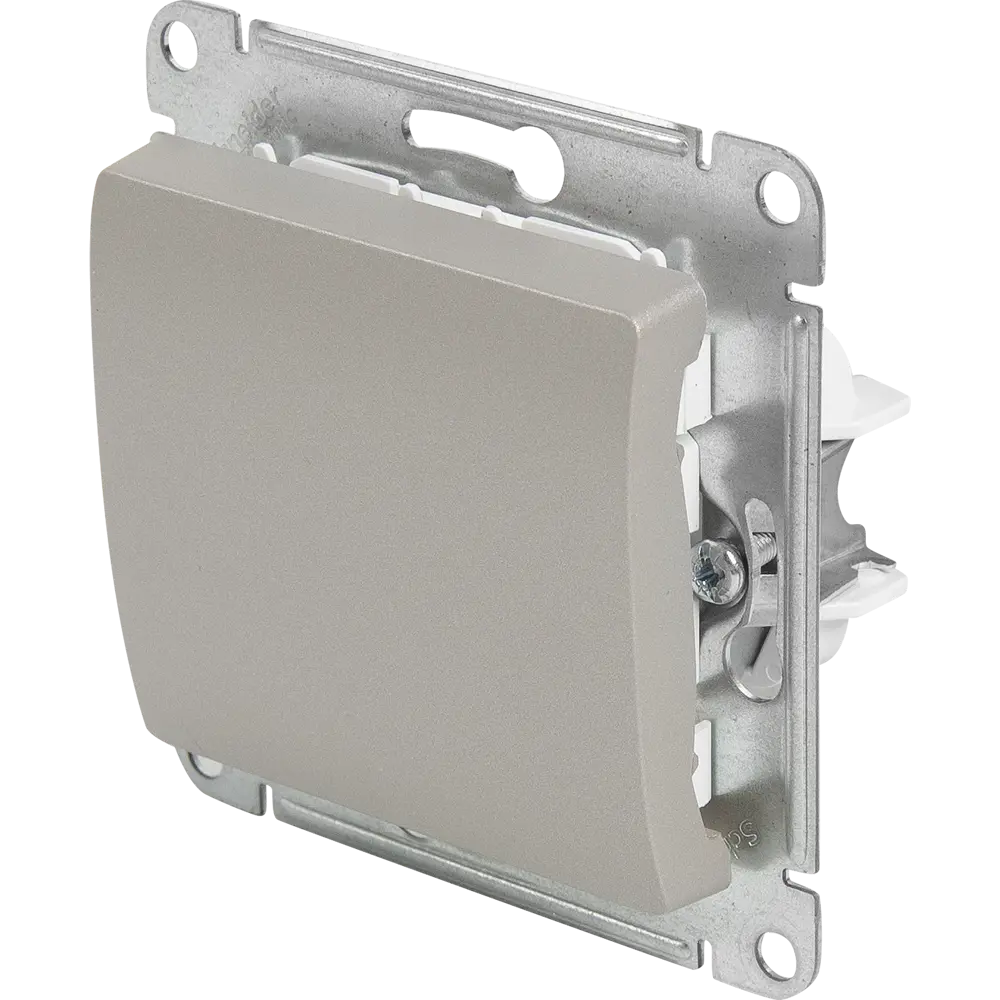 Выключатель проходной встраиваемый Systeme Electric Glossa СХ6 1 клавиша цвет платиновый STLM-2093348