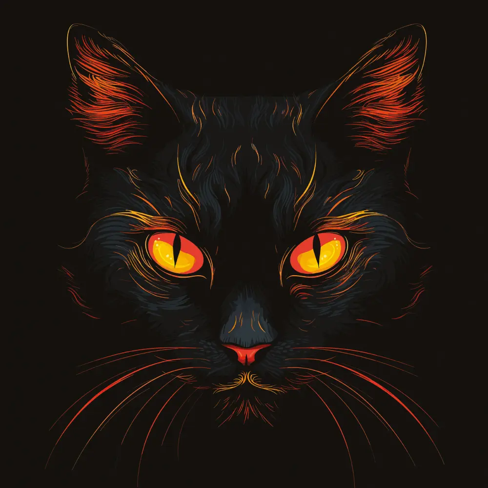 Картина на стекле Postermarket Черный кот 30x30 см STLM-2178268