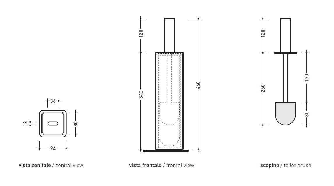 Металлическая щетка для унитаза Ceramica Flaminia Noke' ARCH-00101398 - Вид №2
