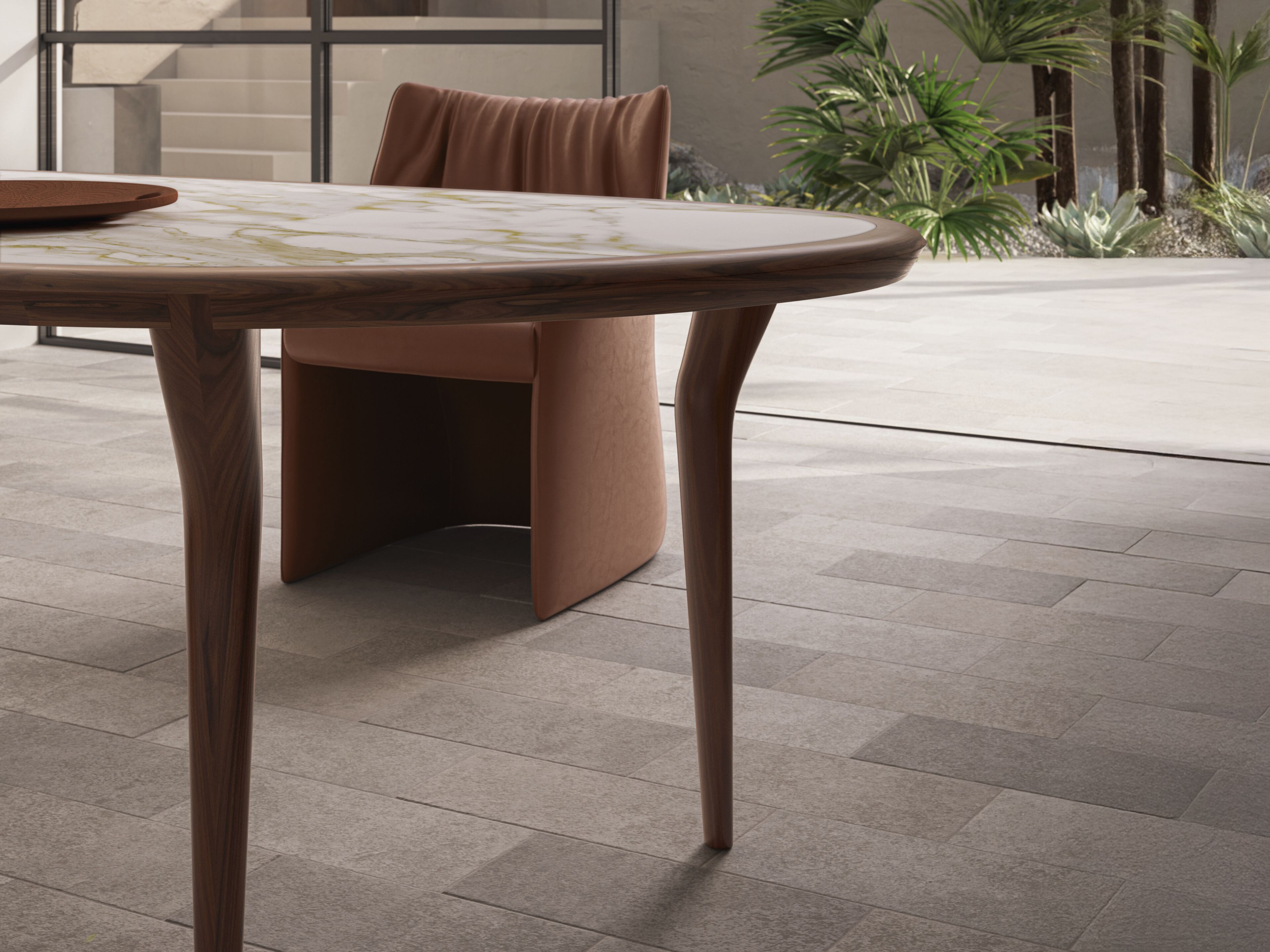 Овальный стол из грецкого ореха Natuzzi Italia пышная ARCH-00121034 - Вид №3