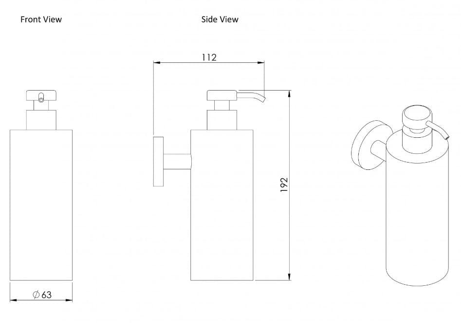 Настенный дозатор мыла из нержавеющей стали LUSSO Luxe ARCH-00130605 - Вид №13