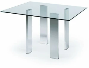 MisuraEmme Квадратный стол из алюминия и стекла Atelier