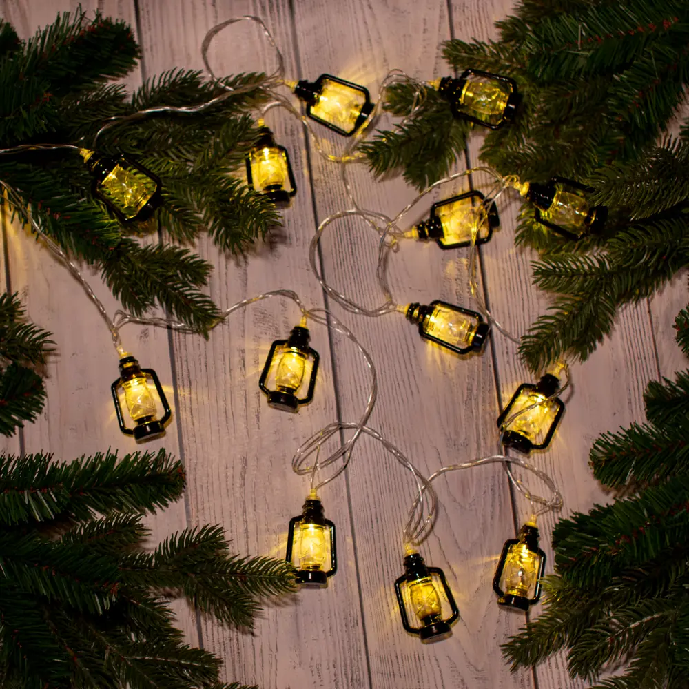 88961515 Электрогирлянда Auralight Фонарики 4 м 20 ламп теплый желтый цвет света 3 режима работы STLM-0966418  - Вид №6