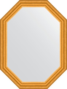 BY 7083 Зеркало в багетной раме - состаренное золото 67 mm EVOFORM Octagon