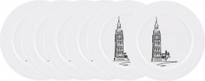 10665570 Lenox Набор из 6 тарелок акцентных Lenox "Лондон.Аллея Тин-Кен" 23см Фарфор, Керамика