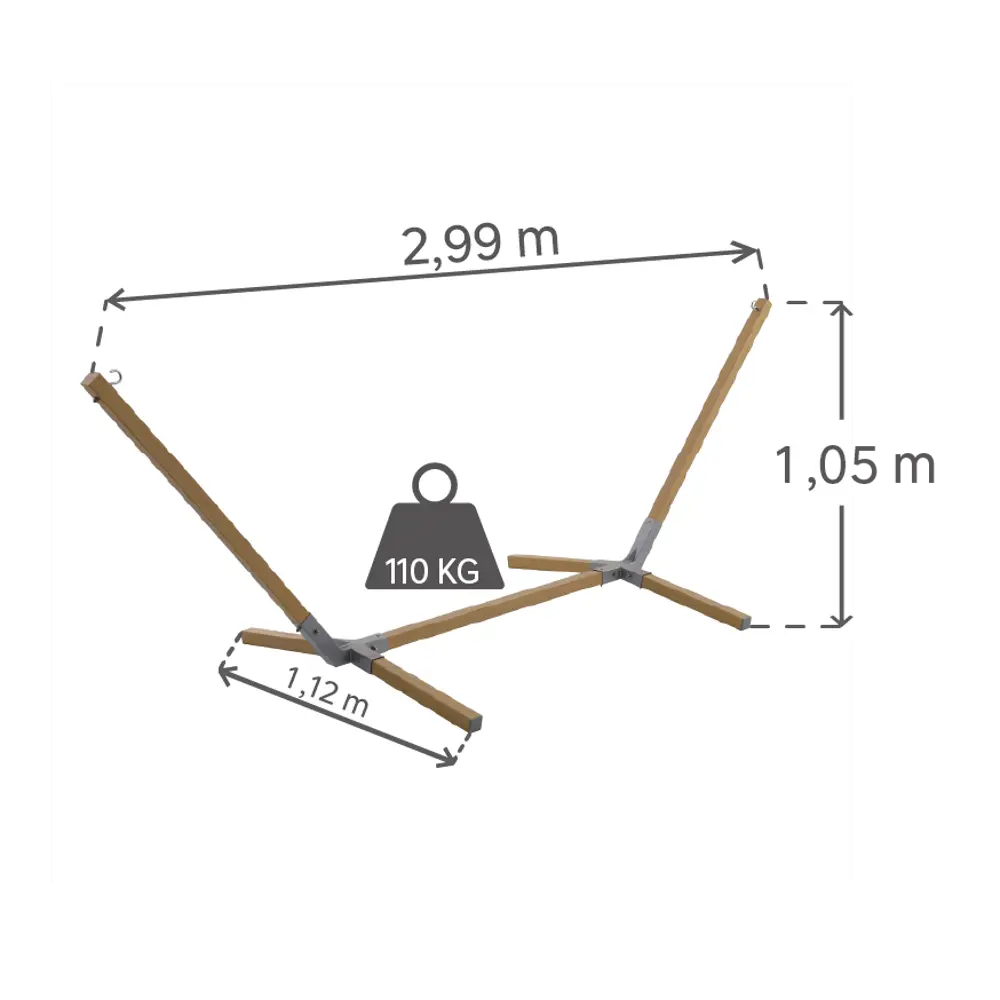 Опора для гамака Naterial Isma 299x112.5 см сталь бежевый STLM-2032510 - Вид №6