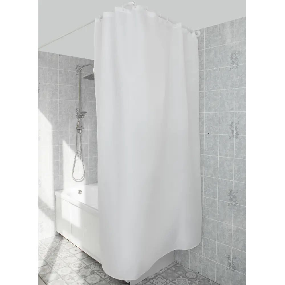 Штора для ванной Primanova Premium 180x200 см полиэстер цвет белый STLM-2183040 - Вид №4