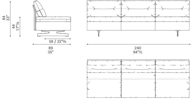 Poltrona Frau Модульный диван с журнальной полкой La collezione - divani e poltrone sun-id-1502655 - Вид №41