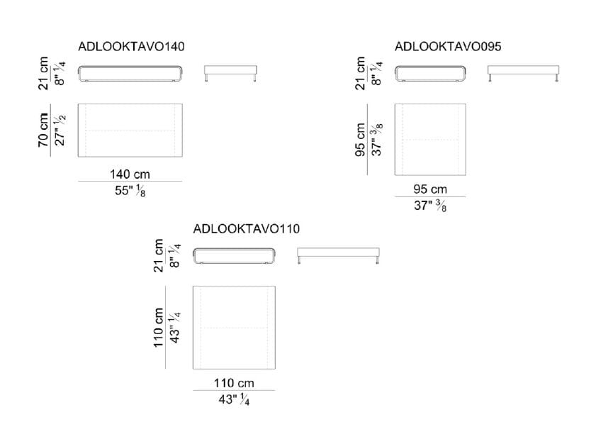 Низкий журнальный столик из стали и кожи i 4 Mariani Look ARCH-00060519 - Вид №7