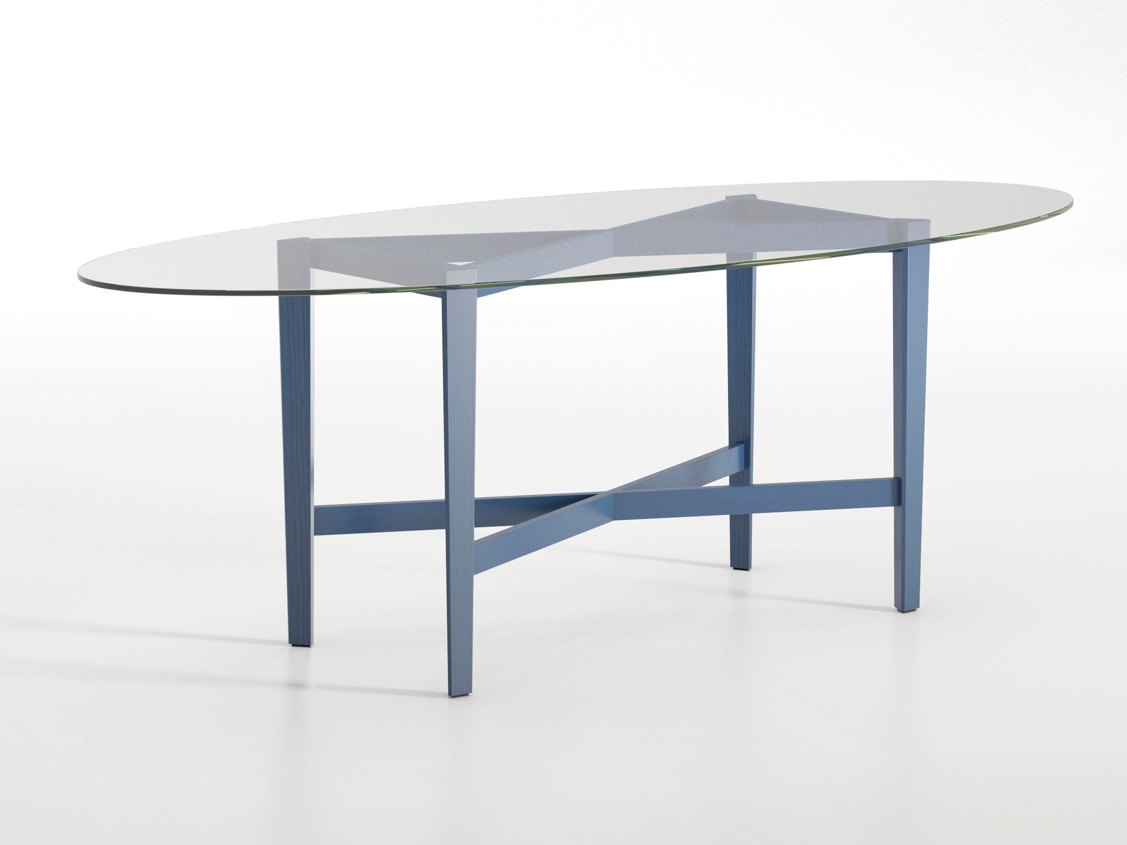 Овальный стол с хрустальной столешницей и основанием из бука BBB Луи-Филипп ARCH-00057847 - Вид №1