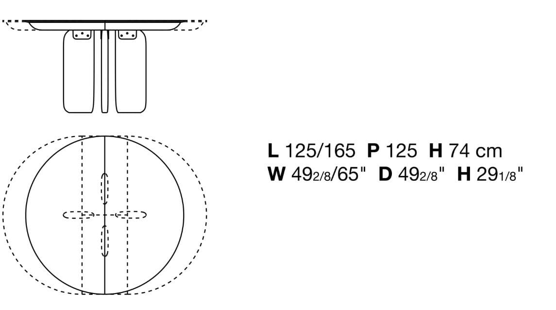 Выдвижной круглый стол из МДФ In Stock Kristalia ARCH-00141558 - Вид №1