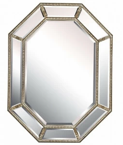 Зеркало настенное в деревянной раме античное серебро Diamond Silver ART-ZERKALO ДИЗАЙНЕРСКИЕ, ЗЕРКАЛЬНАЯ 00-3948373 Зеркальный;серебро