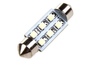 15969997 Автолампа диод Т11 C5W 24V 6 SMD 1-конт 39 мм белая салон S08202020 SKYWAY